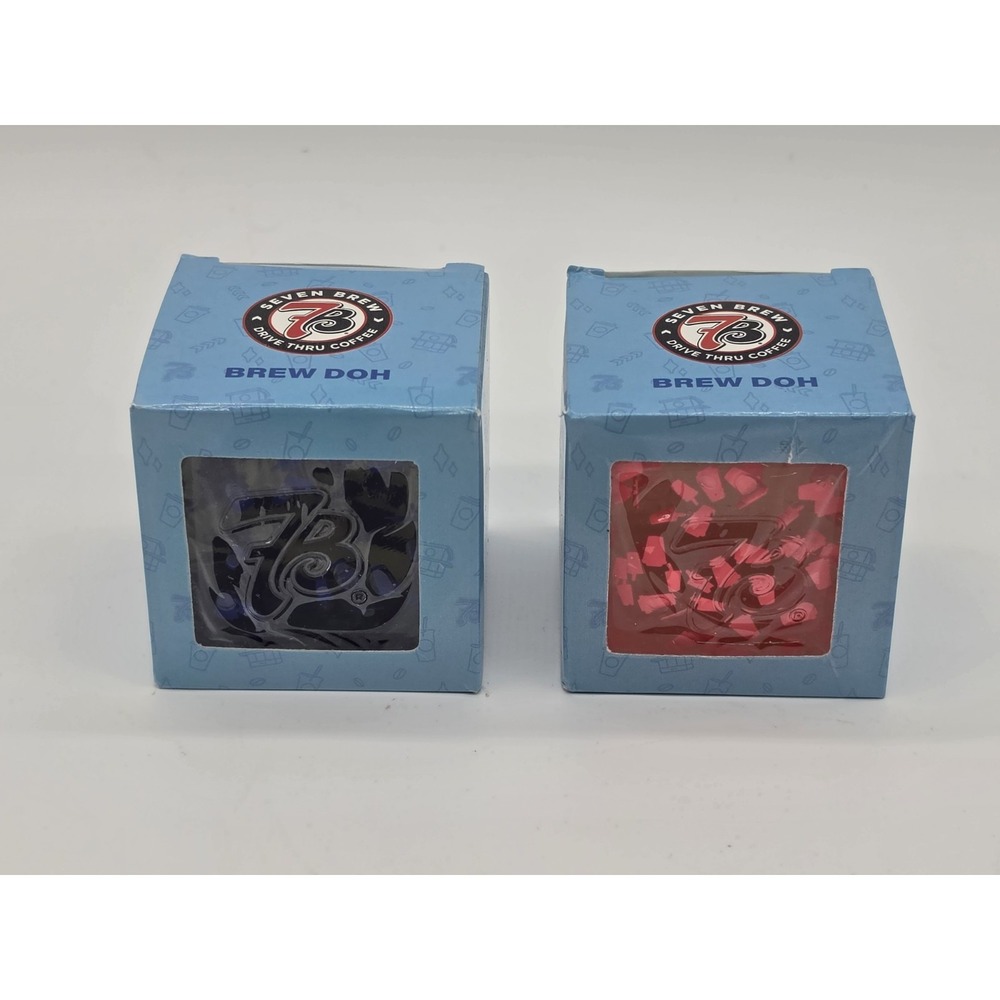 Authentic 7 Brew Exclusive Seven Brew Doh Set of 2. Blue & Pink Needoh Squishy.